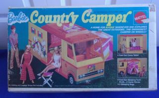 Barbie Country Camper Vintage 1970 Box Camp Stools Sleeping Bags 4994