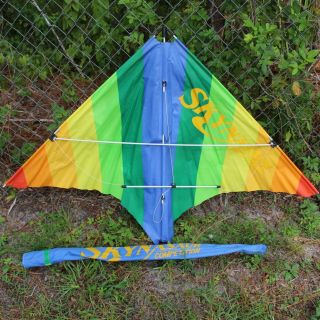 Vintage 1981 Skynasaur Competition Kite Rainbow Design,  Bag 58  X37