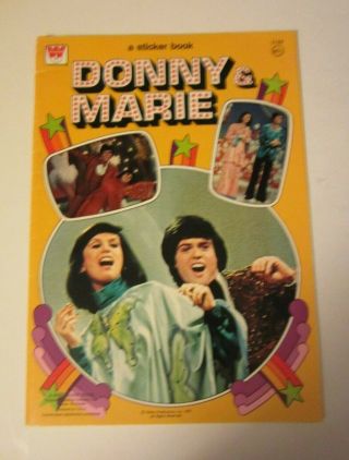 Vintage 1977 Donny & Marie Sticker Book