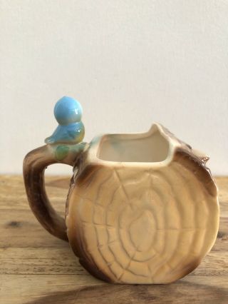 Vintage Norcrest Bluebirds On Logs Sugar Bowl And Creamer Ceramic Made In Japan 5