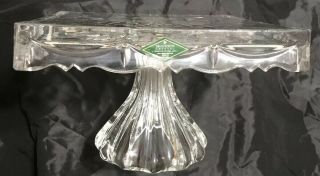 Vintage Shannon Crystal Designs Of Ireland Square Cake Plate Stand