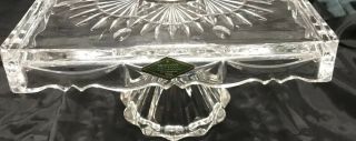VINTAGE SHANNON CRYSTAL DESIGNS OF IRELAND SQUARE CAKE PLATE STAND 5
