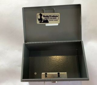Stamp Coin Box,  Steel,  Double Latch Lock BUDDY PRODUCTS 505 Vintage,  Box W/keys 2