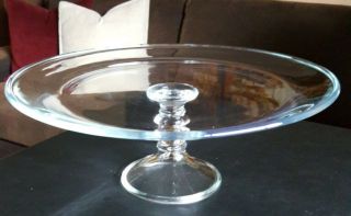 Vintage Large 13 " Clear Glass Cake Pastry Stand Pedestal