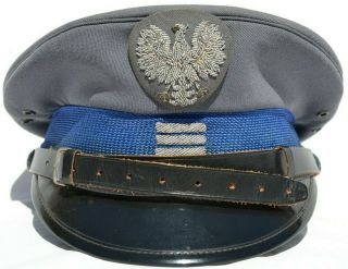 Polish Vintage Military Visor Hat Poland Army Officer 
