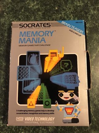 Vintage 1988 Socrates Educational Video System Memory Mania Game