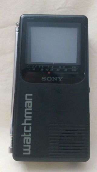 Vintage Sony Watchman Black & White Portable TV Model FD - 230 1993 2