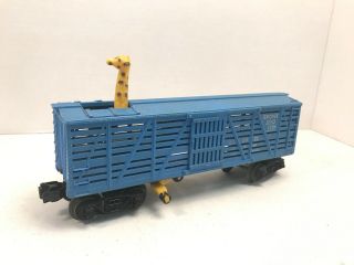 Vtg Lionel 3386 Bronx Zoo Giraffe Car Lt Blue O Gauge Trains