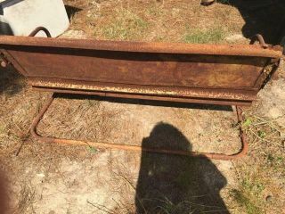 Vintage Metal 3 - Seat Porch Bench Seat w/Unique Clover Hard to Find Design RUSTY 4