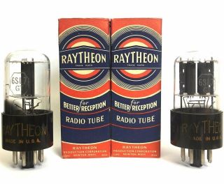 Raytheon 6sl7gt Vacuum Tubes | Matched Pair | Nos In Boxes