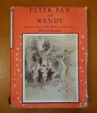 Peter Pan And Wendy By J.  M.  Barrie Hard Cover W/dust Jacket Illustrated 1940