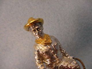 Vintage Franklin Will Rogers Gold On Sterling Figure 1976 4