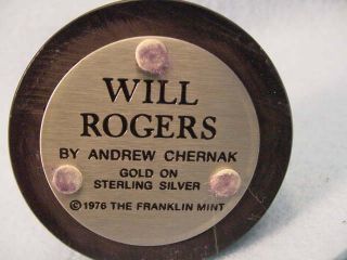 Vintage Franklin Will Rogers Gold On Sterling Figure 1976 5