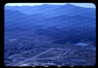 (063) Vintage 1950s Korean War Era 35mm Slide Photo - Korea Enemy Airstrip