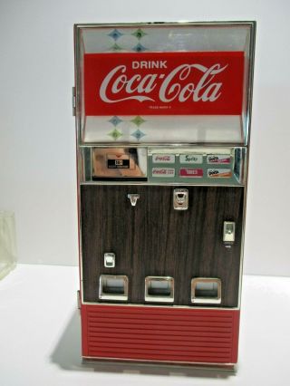 Vintage Coca Cola Die Cast Metal Vending Machine Musical Bank
