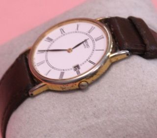 Gents Vintage SEIKO Quartz Brown Leather Strap Wristwatch Spares/Repairs - I04 4