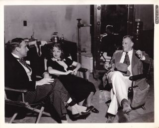 Janet Gaynor Director Edward Griffith Candid On Set Vintage 1936 Photo