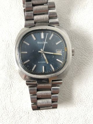 Bulova Swiss Made Vintage Stainless Steel Automatic Mens Dress Watch