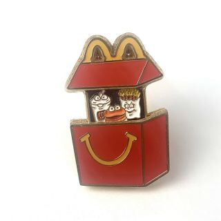 Vintage Mcdonalds Red Happy Meal Lapel And Hat Pin Opens And Closes 2010