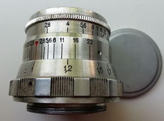 Industar - 26m 2.  8/50 mm Russian USSR lens red 