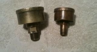 (2) Vintage Brass Grease Cups Hit & Miss Engine