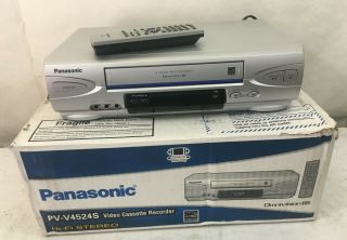Panasonic Pv - V4524s Vcr Vhs Player Recorder 4 Head Hifi Omnivision W/remote Box