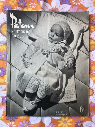 Patons No.  225 Knitting Pattern Book Vintage 1940s 1930s Baby
