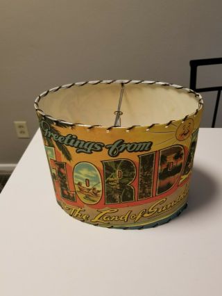 Vintage Florida Greetings From The Land Of Sunshine 10 " X 8 " Lamp Shade,  Retro
