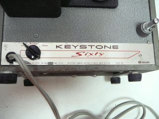 Vintage Keystone Sixty 8mm Projector w/ Carrying Case Case & Pickup Reel 4