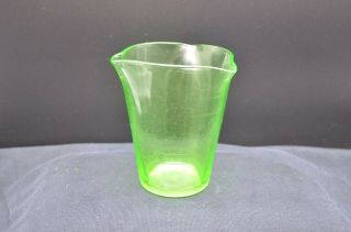 Vintage Green Vaseline Depression Federal 3 Spout Measuring Glass