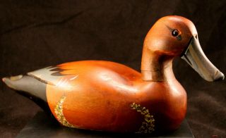 Old Vintage Hand Carved Painted Wooden Duck Decoy Wood Primitive Hunting Decor