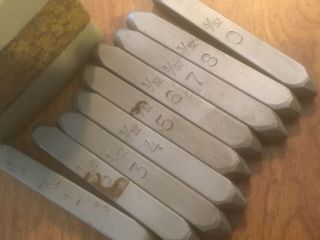 Vintage Steel Numbers Punch Stamp Die Set Machinist Tool Boxes SEE Photos 3 2