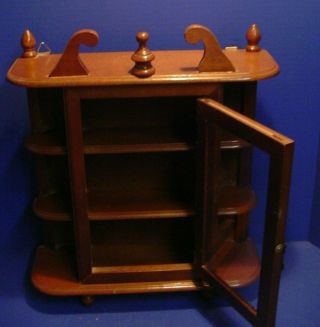 Vintage Wood Table Top/Wall Hanging Display Curio Cabinet 3 Shelf 17 