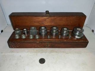 Vintage Boxed Set Of Toledo Weights (calibration?) - 2 Lb,  1 Lb,  8 Oz,  4 Oz. ,
