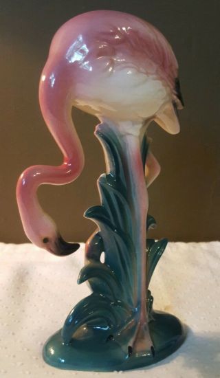 Vintage Ceramic Pink Flamingo Statue Figure Figurine 7” 1950’s Mid - Century
