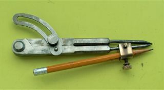 Vintage Heavy Duty 12 " & 6 " Pencil Compass Divider Steel Metalwork Woodwork