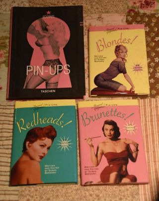 Pin Up Girls Bernard Of Hollywood Blondes Redheads Brunettes 1995 3 Retro Books