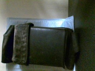 Vintage Leather Right Side Crash Bar Bag.  Heavy Leather W/velcro Closure.  Made