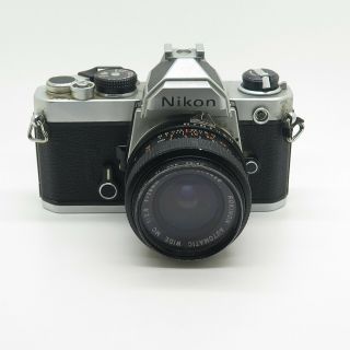 Vintage Nikon Fm 3434097 Made In Japan With Rokinon Lens 28mm
