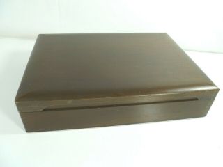 Vtg Flatware Silverware Wood Storage Chest Case Box Anti - Tarnish Felt Lined