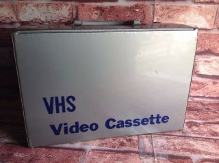 Patent Vhs Video Cassette Carry Case Silver Grey Vintage.  Luggage Videos