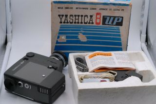 Vintage Yashica 8 Up - 8mm Film Movie Camera W/ Box And Accessories