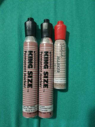 Vintage Black Sanford Permanent Markers - King Size Metal Tube Small Deluxe