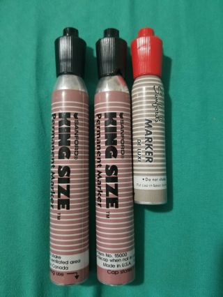 Vintage Black Sanford Permanent Markers - King Size Metal Tube small deluxe 2