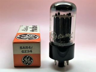 Nos Ge 5ar4 Gz34 Rectifier Tube.  Grey Plates,  Top Halo Getter.  [100 ] [d4]