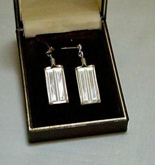Lovely Vintage Mirror Glass Drop Earrings For Pierced Ears