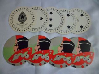 Vintage Art Deco Lady Discus (round) Playing Cards By Arrow Playing Cards