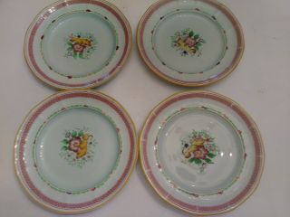 Four Vintage Adams China,  Carolyn Pattern Dinner Plates Made In England 2 Rare