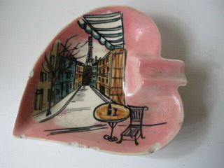 Vintage Studio Anna Pottery Ceramic Pink Leaf Ashtray,  Cafe - Australian 1960s?