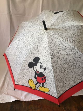 Large Vintage Disney Mickey Mouse Umbrella Parasol With Handle